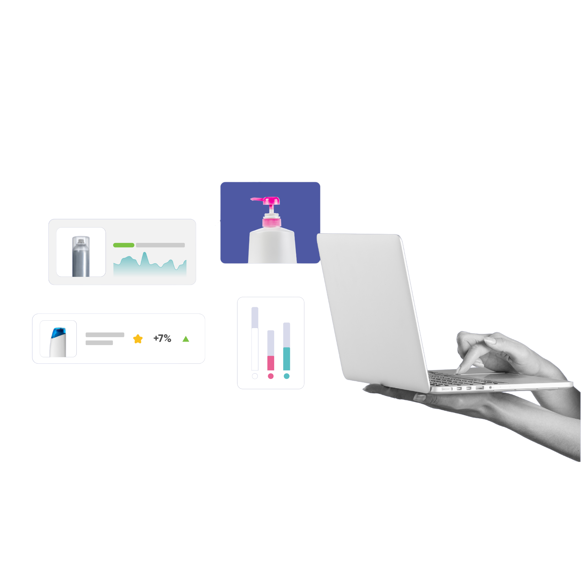 Brand Nudge digital shelf platform — product cards, ratings and retail media analytics